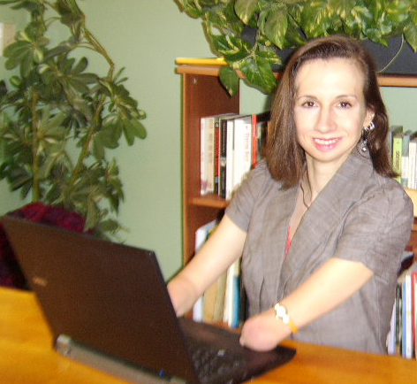Ann Millett-Gallant at her computer